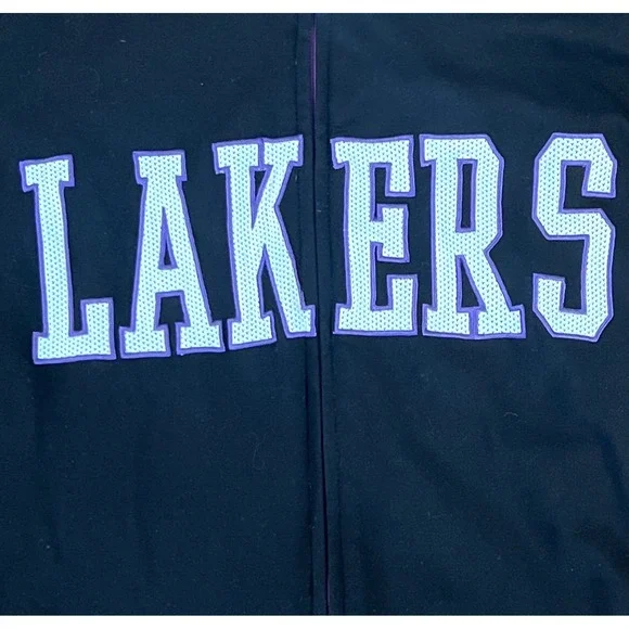 New Era Los Angeles Lakers Track Jacket Black Purple Full Zip Varsity Mens L